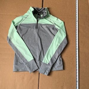 Womens PINK teal and gray 1/4 zip pull-over in size: M